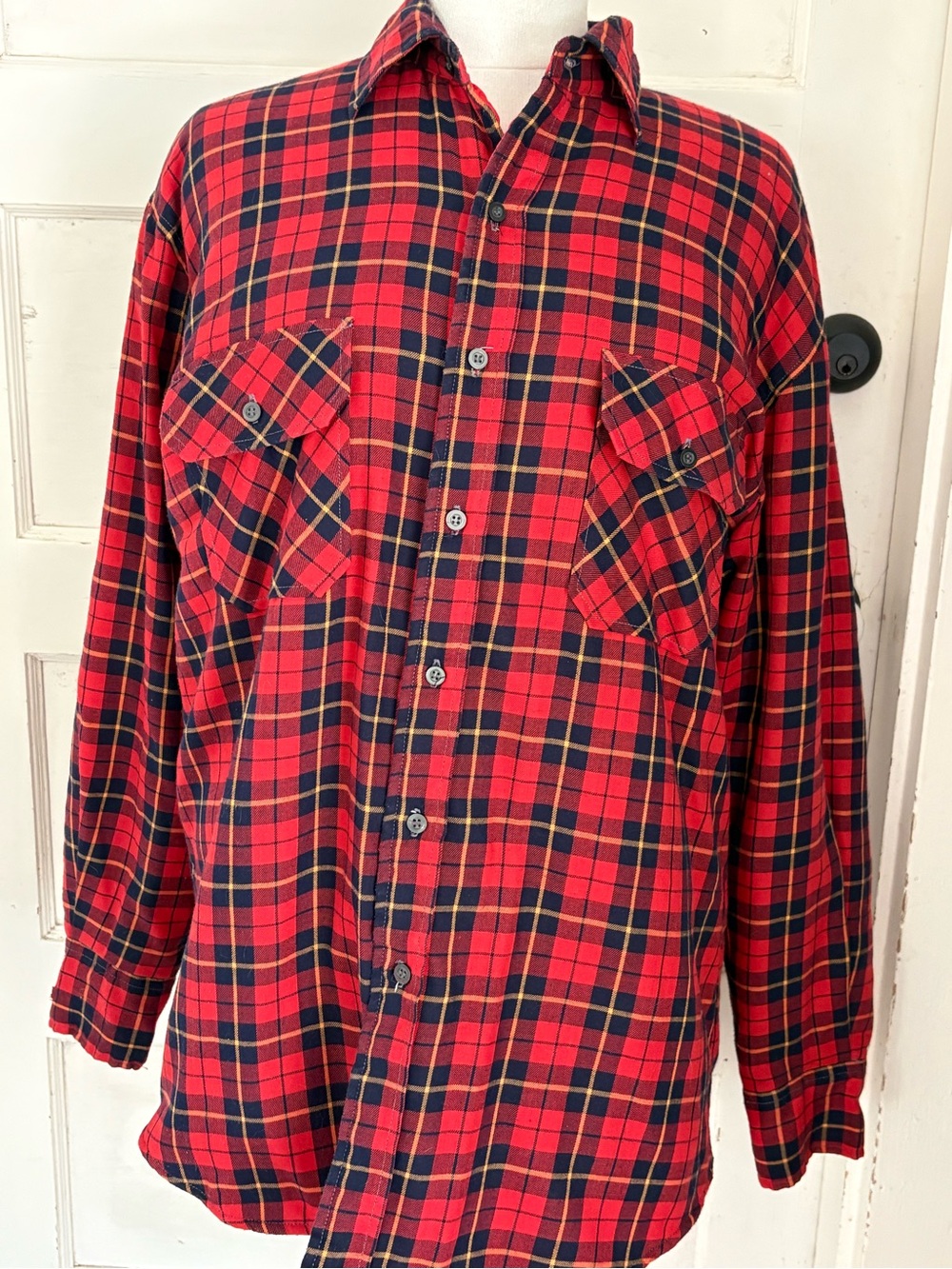 Vtg  Sports Afield Quilted Lined Plaid Flannel Shirt Jacket Sz Lg 90s Grunge